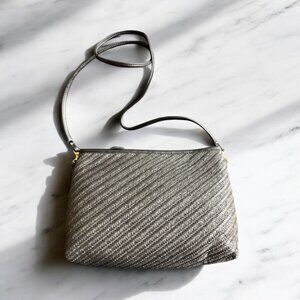 Vintage Tano Black‎ Gray Woven Braided Style Crossbody Purse